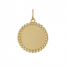 Pendentif Jeton perlé or - En Or - Laudate