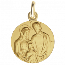 Médaille de baptême Très Sainte Famille - En Or - Laudate