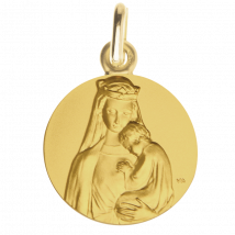 Médaille de Baptême Médaille de baptême Vierge de la sagesse - En Or - Laudate
