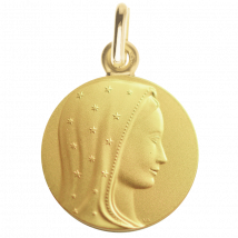 Médaille de Baptême Médaille de baptême Vierge Céleste - En Or - Laudate