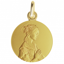 Médaille de baptême Vierge de Lippi - En Or - Laudate