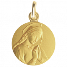 Médaille de Baptême Médaille de baptême Vierge de Donatello - En Or - Laudate
