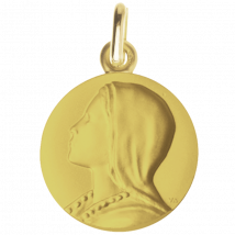 Médaille de baptême Vierge de l'Angélus - En Or - Laudate