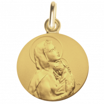 Médaille de Baptême Médaille de baptême Vierge du rédempteur - En Or - Laudate
