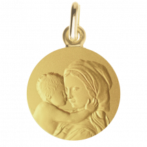 Médaille de Baptême Médaille de baptême Marie mère - En Or - Laudate