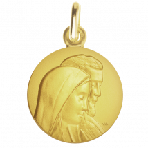 Médaille de Baptême Médaille de baptême Marie et Joseph - En Or - Laudate