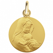 Médaille de Baptême Médaille de baptême Marie Aimante - En Or - Laudate