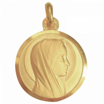 Médaille de baptême Mère du Ciel - En Or - Laudate