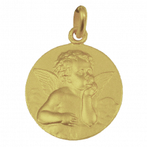 Médaille de Baptême Médaille de baptême Ange Séraphin - En Or - Laudate