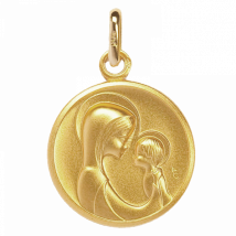 Médaille de Baptême Médaille de baptême Femme, voici ton fils - En Or - Laudate