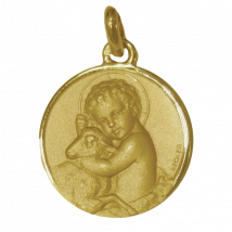 Médaille de Baptême Médaille de baptême Enfant Jésus - En Or - Laudate