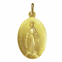 Médaille de Baptême Médaille miraculeuse - Marie conçue sans péché - En Or - Laudate