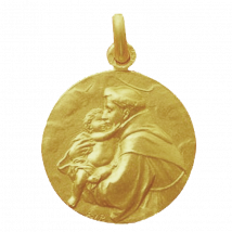 Médaille de Baptême Médaille de baptême Saint Antoine de Padoue - En Or - Laudate