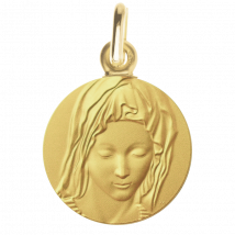 Médaille de Baptême Médaille de baptême Vierge de Michel-Ange - En Or - Laudate