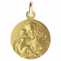 Médaille de Baptême en Or - Médaille Baiser Divin - Laudate