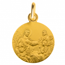 Médaille de Baptême Médaille de Baptème Jésus et les Enfants - En Or - Laudate