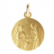 Médaille de baptême Divine étoile - En Or - Laudate