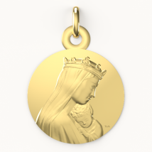Médaille de Baptême Médaille de Baptême Portrait de Notre-Dame de la Sagesse - En Or - Laudate