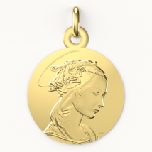 Médaille de Baptême Médaille de baptême Portrait de la Vierge de Lippi - En Or - Laudate