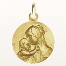 Médaille de baptême Vierge souveraine - En Or - Laudate