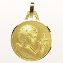 Médaille de baptême Le Messager - En Or - Laudate