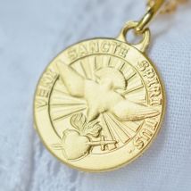 Médaille de baptême Saint Esprit - En Or - Laudate