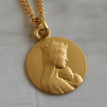 Médaille de Baptême Médaille de Baptême Portrait de Notre-Dame de la Sagesse - En Or - Laudate