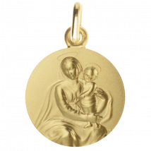 Médaille de baptême Maternité Divine - En Or - Laudate