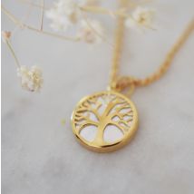 Médaille de Baptême Médaille Arbre de vie nacré - En Or - Laudate