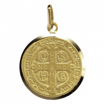 Médaille Saint Benoît Patron de la Chrétienté - En Or - Laudate