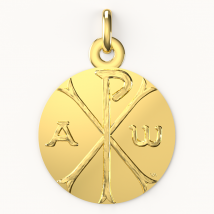 Médaille de baptême Symbole du Chrisme - En Or - Laudate