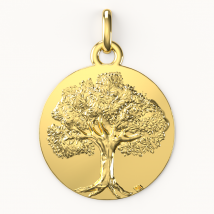 Médaille de baptême Arbre de vie - En Or - Laudate