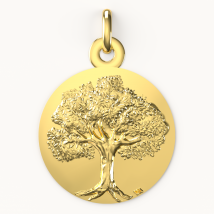 Médaille de baptême Arbre de vie - En Or - Laudate