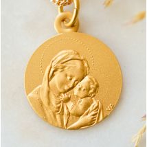 Médaille de baptême Reine des Cieux - En Or - Laudate