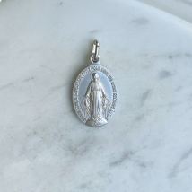 Médaille de Baptême Médaille Miraculeuse Argent - En Argent - Laudate