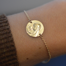 Médaille Vierge à l'Enfant Rayonnant Or - En Or - Laudate