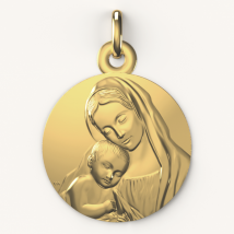 Médaille de Baptême Mère Protectrice - En Or - Laudate