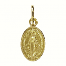 Médaille miraculeuse - Vierge des pauvres - En Or - Laudate