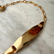 Médaille bébé ovale - maille alternée - En Or - Laudate