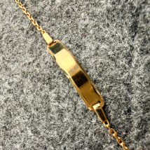 Médaille bébé rectangle - forçat miroir - En Or - Laudate