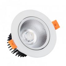 Downlight COB Rond Richtbaar LED 12W Wit Zaag maat Ø 90 mm No Flicker -Warm wit 2700K