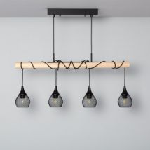 Hanglamp Metaal en Hout Monah -Wit