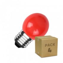 Pack 4st LED Lampen E27 3W 300 lm G45 Rood -Rood