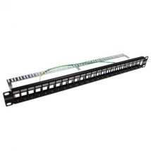 Verdeelpaneel Slim 24 Poorten UTP-FTP 1U OPENETICS 05619 -Zwart