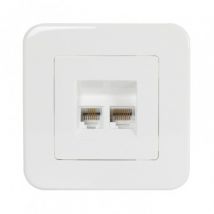 Contactdoos RJ45 + RJ11 Telefoon Classic -Wit