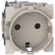 Schuko Stopcontact Base 2P+T 16A 2 Modules BTicino Living Now K_4141 -Sand