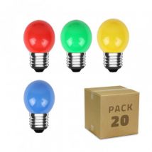 Pack 20 st LED Lampen E27 3W 300 lm G45 4 Kleuren -Multicolor 1