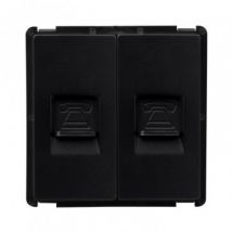 Dubbele telefoon Contactdoos Modern -Zwart