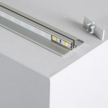 Dubbel Aluminium Opbouw Profiel 1m voor LED Strips tot 10 mm -Doorschijnend