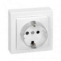 Contactdoos Enkelvoudig Schuko (monoblock) met Veiligheidsvoorziening SIMON 73 LOFT 73432 -Wit